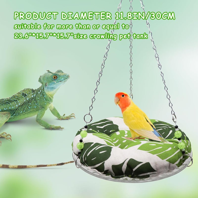 Slepceub 11.8in Reptile Bed，Reptile Hammock Swing Hanging Bed, Lizard Swing Toy, Lizard Bed, Reptile Lounger Terrarium Hanging Hammock for Bearded Dragon Lizard Gecko Chameleon Parrot Hamster Small Pets - Image 3
